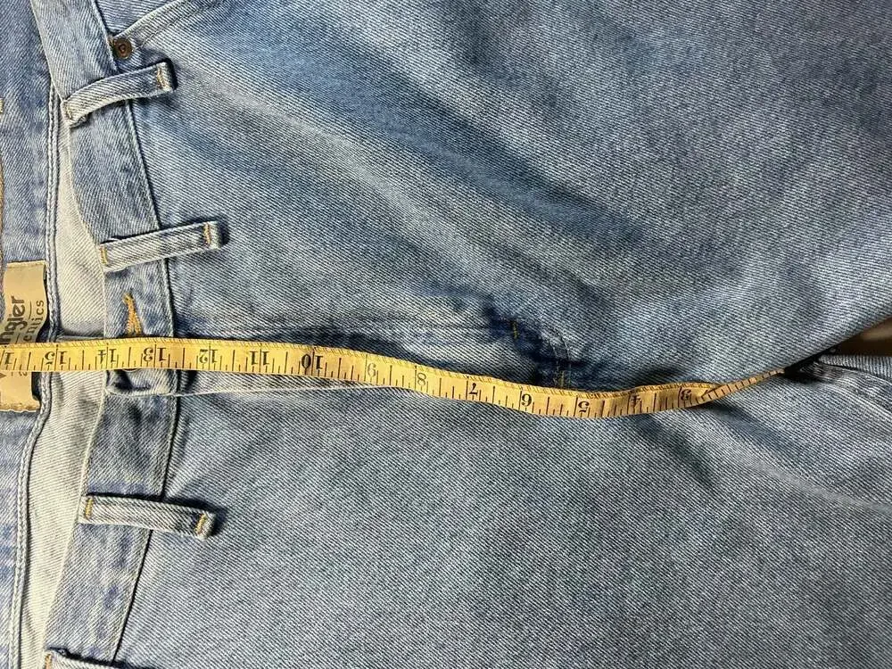 Wrangler Mens Stretch Straight Leg Regular Fit Blue Denim Jeans Size 40X30